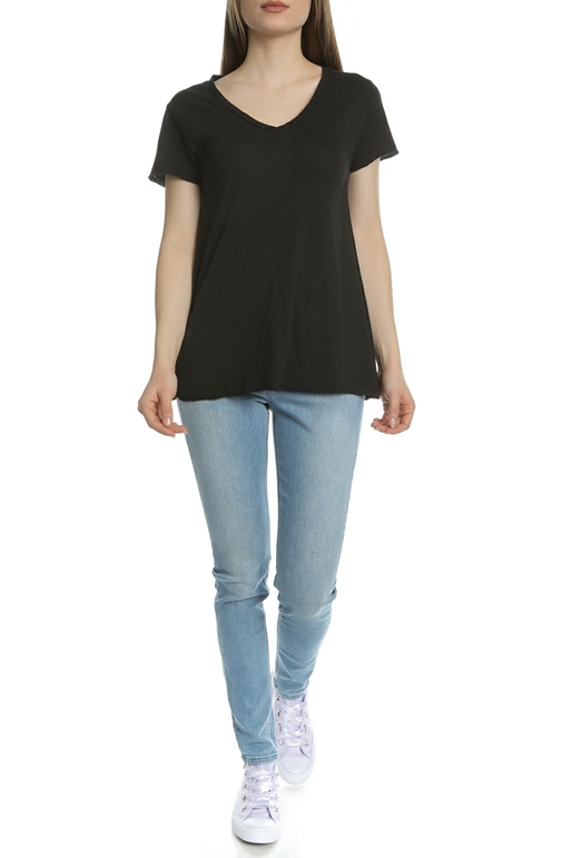AMERICAN VINTAGE-Γυναικεία κοντομάνικη μπλούζα JAC51E18 μαύρη 