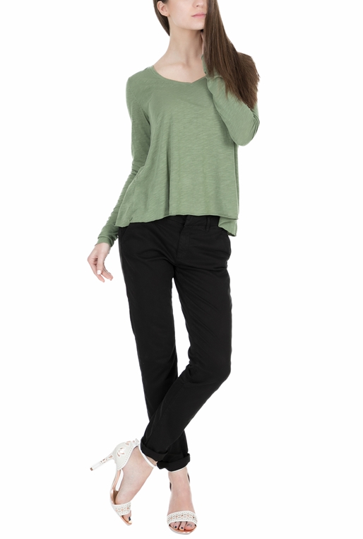 AMERICAN VINTAGE-Γυναικεία μακρυμάνικη μπλούζα JAC52E18 πράσινη 