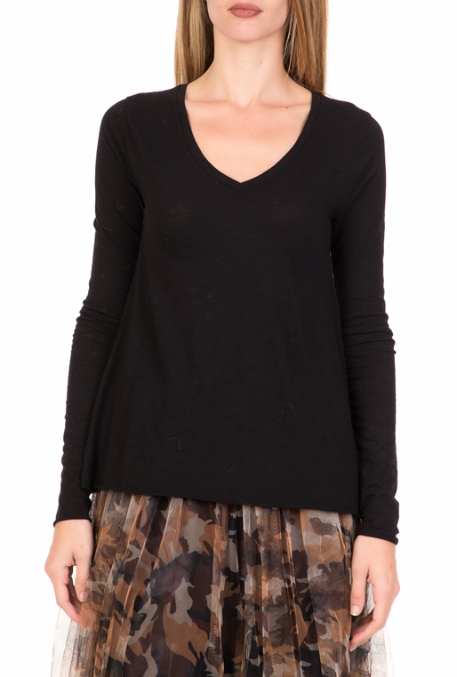 AMERICAN VINTAGE-Γυναικεία μακρυμάνικη μπλούζα JAC52E18 μαύρη 