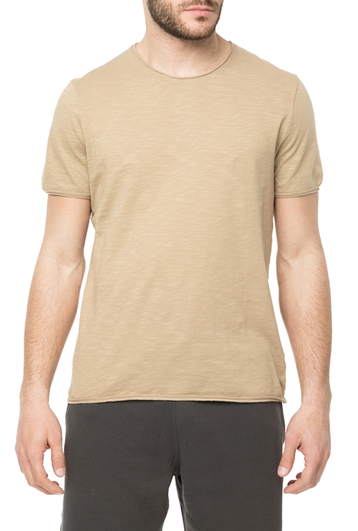 AMERICAN VINTAGE-Ανδρική κοντομάνικη μπλούζα MLAMA5E18 μπεζ 