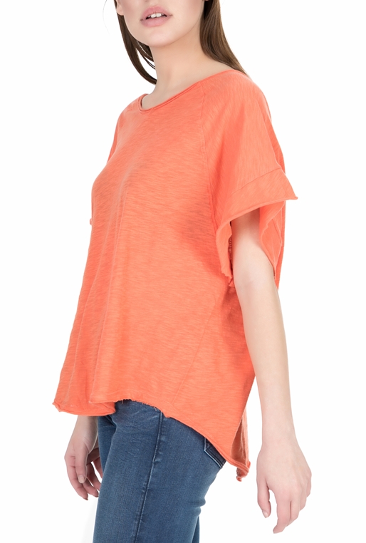 AMERICAN VINTAGE-Γυναικεία κοντομάνικη μπλούζα PIMS53E18 πορτοκαλί 