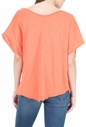 AMERICAN VINTAGE-Γυναικεία κοντομάνικη μπλούζα PIMS53E18 πορτοκαλί 