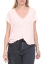 AMERICAN VINTAGE-Γυναικεία cropped μπλούζα AMERICAN VINTAGE ροζ