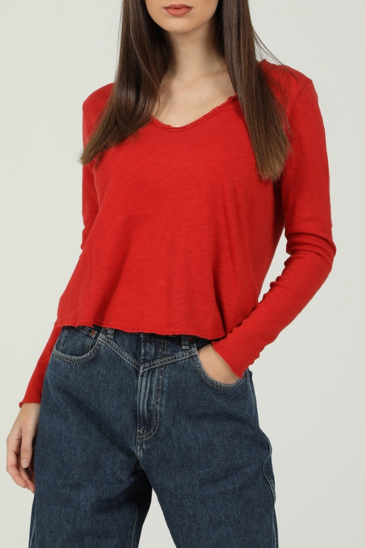 AMERICAN VINTAGE-Γυναικεία μπλούζα AMERICAN VINTAGE κόκκινη