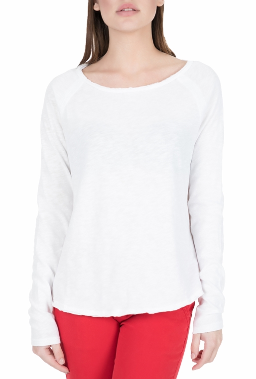 AMERICAN VINTAGE-Γυναικεία μακρυμάνικη μπλούζα SON31E18 λευκή 