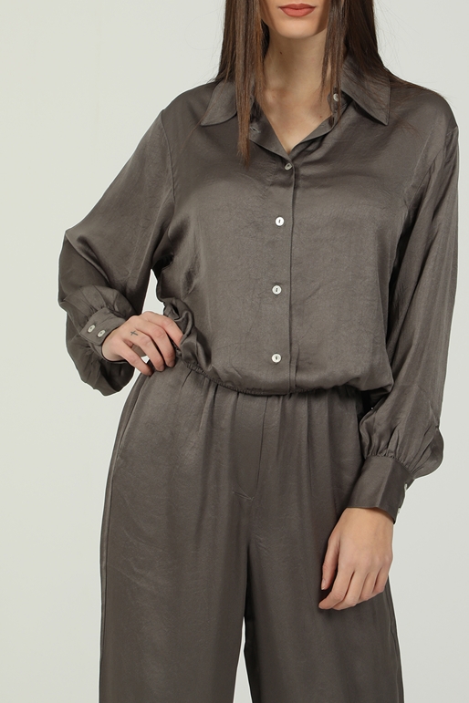 AMERICAN VINTAGE-Γυναικείο πουκάμισο AMERICAN VINTAGE WID06C εκρού μεταλλικό