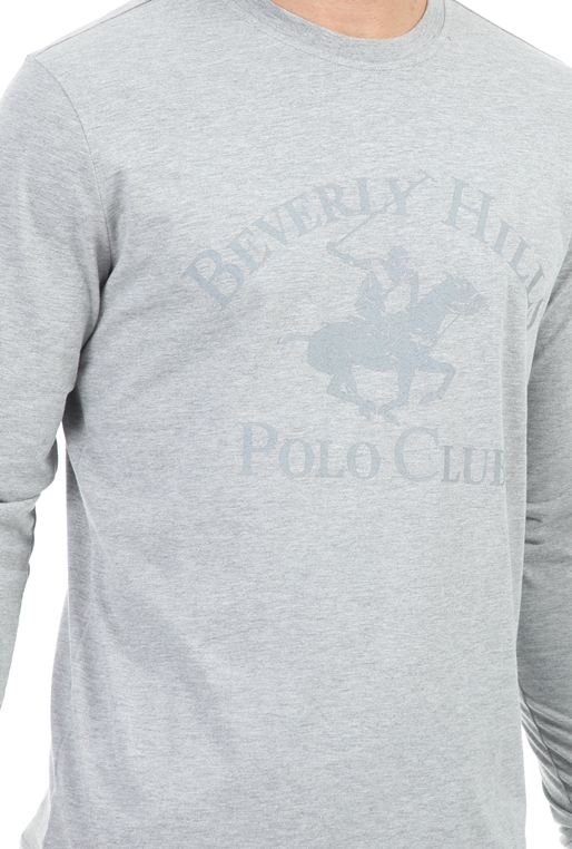 BEVERLY HILLS POLO CLUB-Ανδρική μπλούζα BEVERLY HILLS POLO CLUB γκρι
