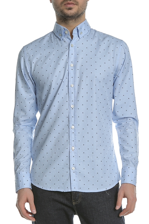 BOSS-Ανδρικό μακρυμάνικο πουκάμισο BOSS Epreppy γαλάζιο