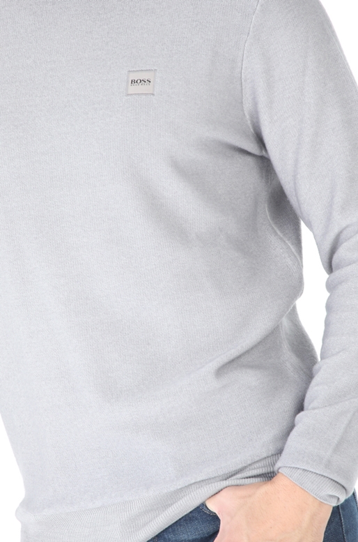 BOSS ORANGE-Ανδρική πλεκτή μπλούζα BOSS Anitoba γκρι