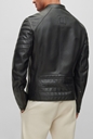 BOSS-Ανδρικό δερμάτινο jacket BOSS 50477258 Joset μαύρο
