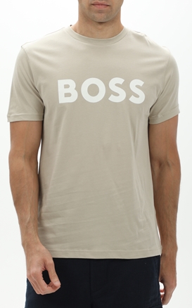 BOSS-Ανδρικό t-shirt BOSS 50481923 JERSEY Thinking 1 μπεζ