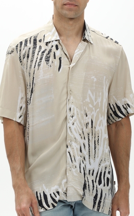 BOSS-Ανδρικό κοντομάνικο πουκάμισο BOSS 50513241 Rayer μπεζ