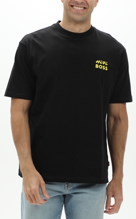 BOSS-Ανδρικό t-shirt BOSS 50515553 JERSEY Te_Records μαύρο