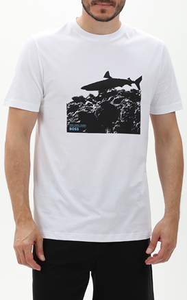 BOSS-Ανδρικό t-shirt BOSS 50515626 JERSEY Te_Sea_horse λευκό