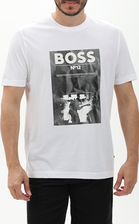 BOSS-Ανδρικό t-shirt BOSS 50515829 JERSEY Te_BossTicket λευκό