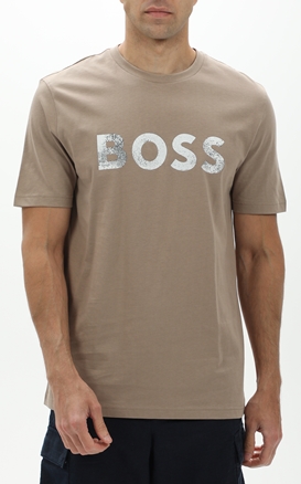 BOSS-Ανδρικό t-shirt BOSS 50515997 JERSEY Te_Bossocean καφέ