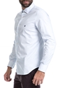 BROOKSFIELD-Αντρικό πουκάμισο BROOKSFIELD άσπρο-μπλε