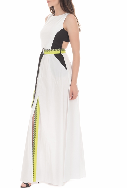 BYBLOS-Γυναικείο μάξι φόρεμα BYBLOS INSTITUTIONAL λευκό
