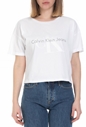 CALVIN KLEIN JEANS-Γυναικεία κοντομάνικη μπλούζα Calvin Klein Jeans λευκή