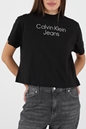 CALVIN KLEIN JEANS-Γυναικείο t-shirt CALVIN KLEIN JEANS SILVER EMBROIDERY μαύρο