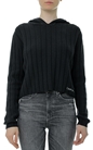 Calvin Klein Jeans-Hanorac crop cu aspect tricotat