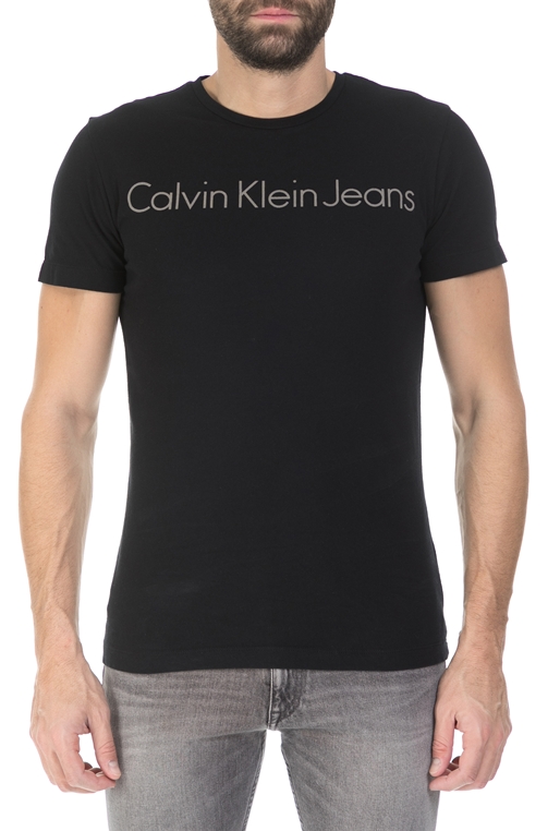 CALVIN KLEIN JEANS-Ανδρική κοντομάνικη μπλούζα Calvin Klein Jeans μαύρη
