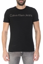 CALVIN KLEIN JEANS-Ανδρική κοντομάνικη μπλούζα Calvin Klein Jeans μαύρη