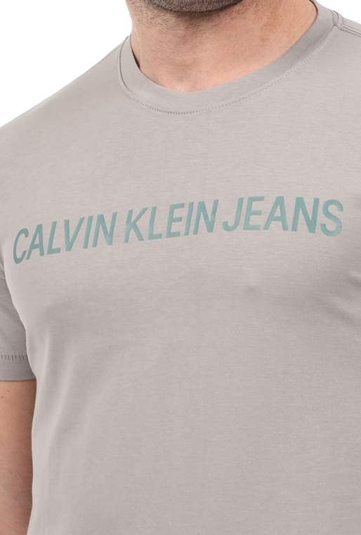 CALVIN KLEIN JEANS-Ανδρικό t-shirt CALVIN KLEIN JEANS μπεζ