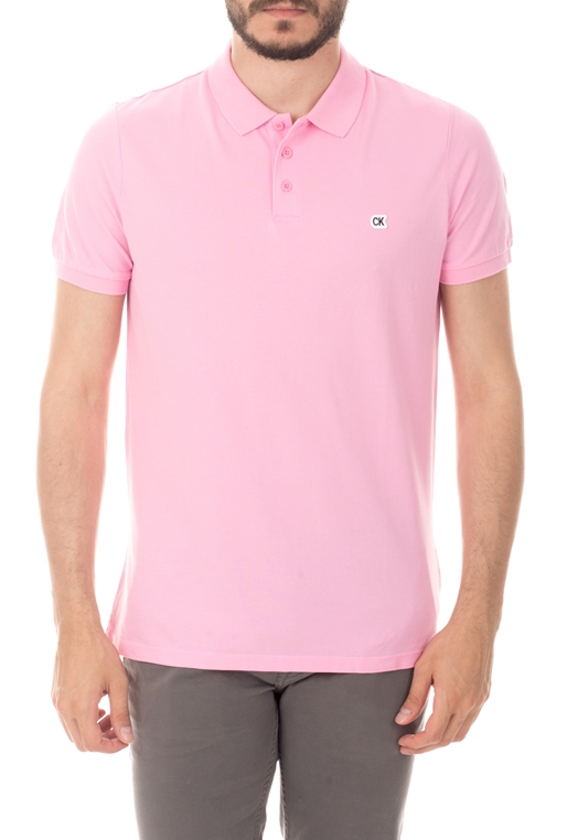CALVIN KLEIN JEANS-Ανδρική κοντομάνικη μπλούζα CALVIN KLEIN JEANS ροζ