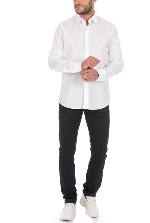 JUST CAVALLI-Ανδρικό πουκάμισο JUST CAVALLI λευκό