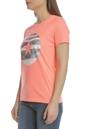 CONVERSE-Γυναικείο T-shirt Photo Fill Chuck Patch Crew CONVERSE πορτοκαλί  