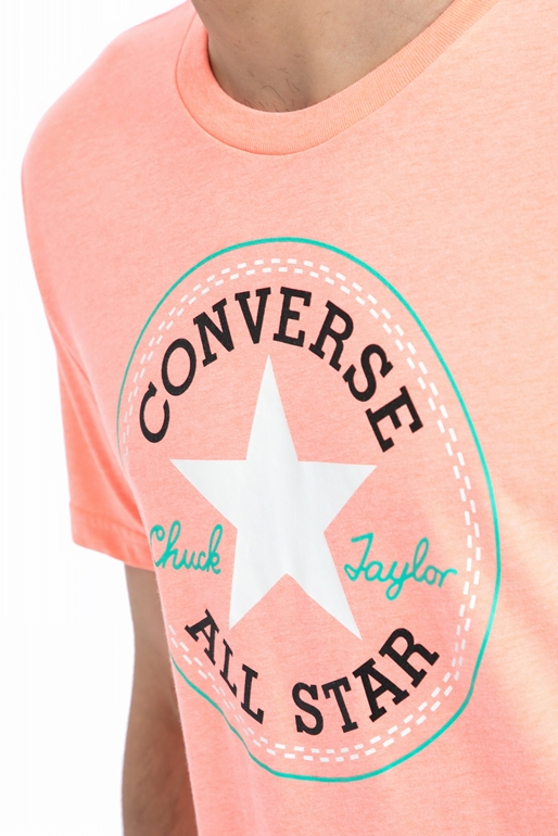 CONVERSE-Ανδρική μπλούζα Converse σομών-πορτοκαλί
