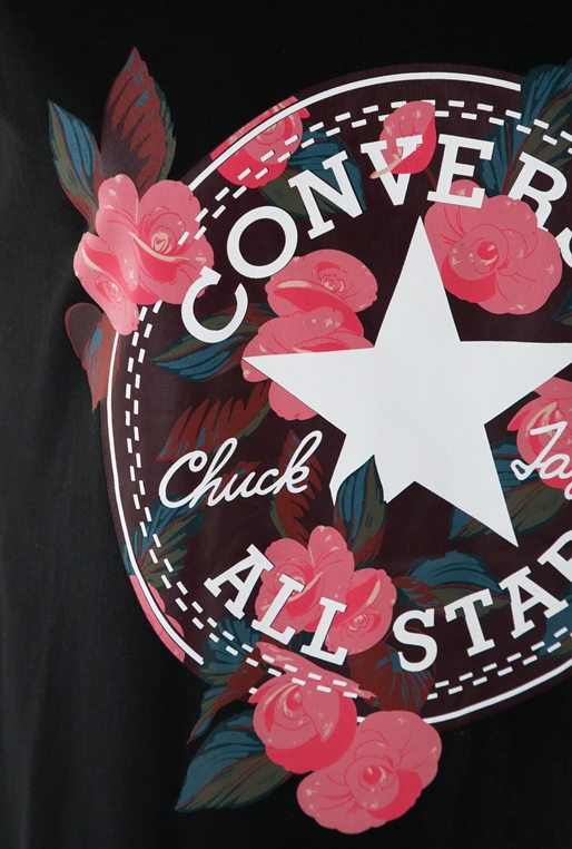 CONVERSE-Γυναικείο T-shirt Converse floral μαύρο
