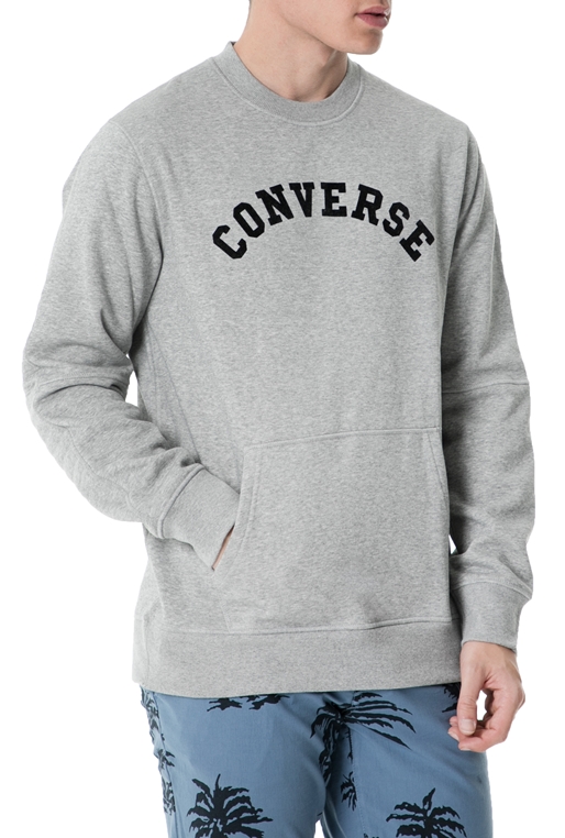 CONVERSE-Ανδρική φούτερ μπλούζα CONVERSE γκρι 