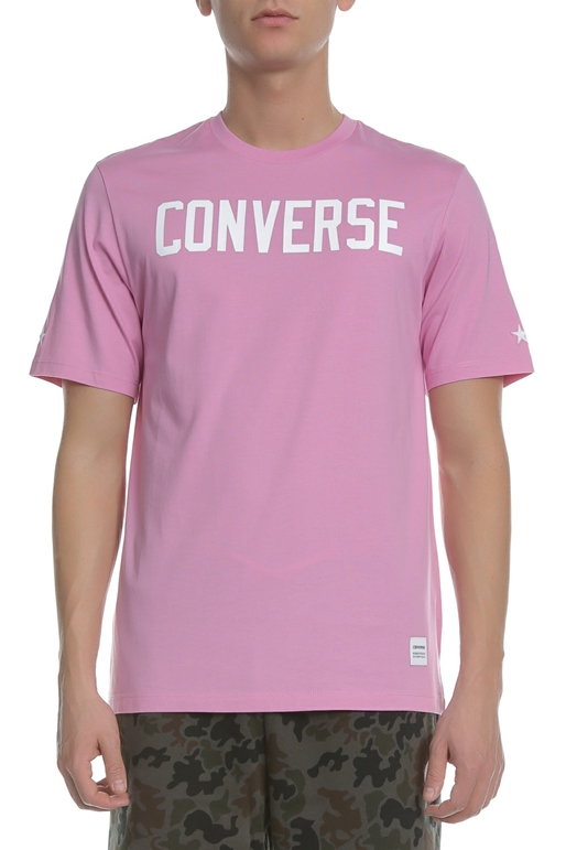 CONVERSE-Ανδρική κοντομάνικη μπλούζα CONVERSE ροζ 
