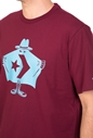 CONVERSE-Ανδρική κοντομάνικη μπλούζα CONVERSE BURGLAR μπορντό