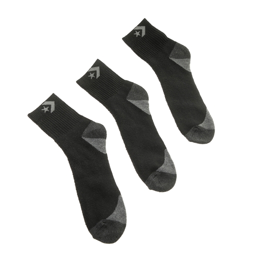 CONVERSE-Σετ ανδρικές κάλττσες quarter CONVERSE μαύρες