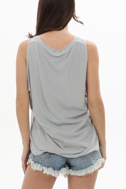 CROSSLEY-Γυναικεία αμάνικη μπλούζα CROSSLEY BAC TANK γκρι ασημί