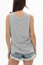 CROSSLEY-Γυναικεία αμάνικη μπλούζα CROSSLEY BAC TANK γκρι ασημί