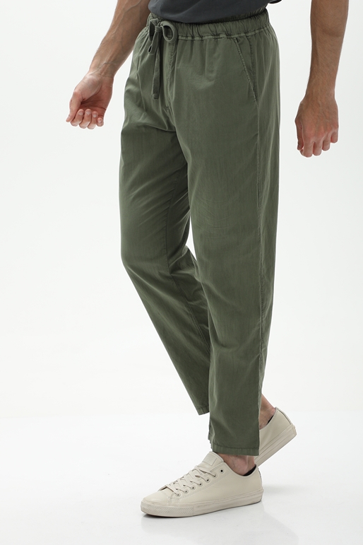 CROSSLEY-Ανδρικό λινό παντελόνι CROSSLEY BENASP πράσινη