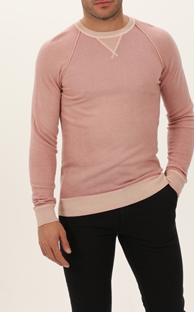 CROSSLEY-Ανδρική πλεκτή μπλούζα CROSSLEY DENFIR CROSSLEY KNIT ροζ