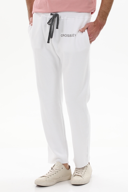 CROSSLEY-Ανδρικό παντελόνι φόρμας CROSSLEY ET1 MAN TERRY λευκό
