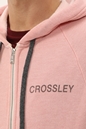 CROSSLEY-Ανδρική φούτερ ζακέτα CROSSLEY ET3 TERRY ροζ 