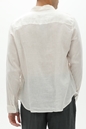 CROSSLEY-Ανδρικό λινό πουκάμισο CROSSLEY JIOCHWP εκρού