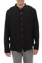 CROSSLEY-Ανδρικό λινό πουκάμισο CROSSLEY JIOCHWP MAN LS WITHOUT POCKET μαύρο