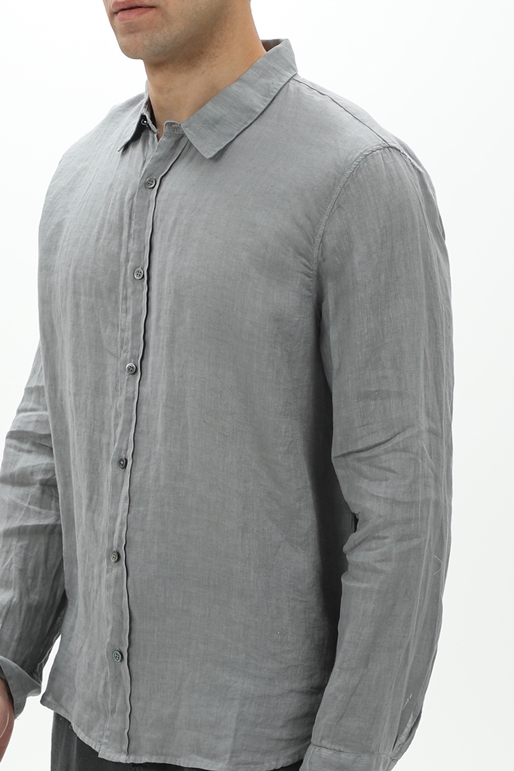CROSSLEY-Ανδρικό λινό πουκάμισο CROSSLEY JIOCHWP γκρι
