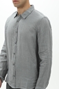 CROSSLEY-Ανδρικό λινό πουκάμισο CROSSLEY JIOCHWP γκρι