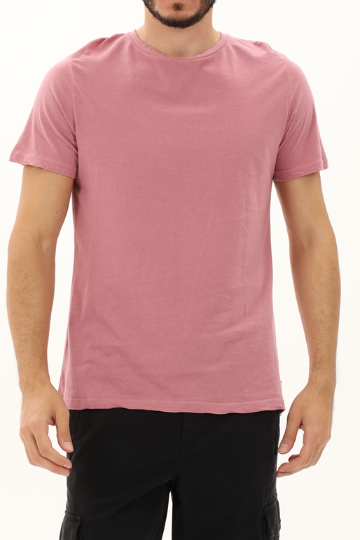 CROSSLEY-Ανδρικό t-shirt CROSSLEY VUFAG MAN ροζ
