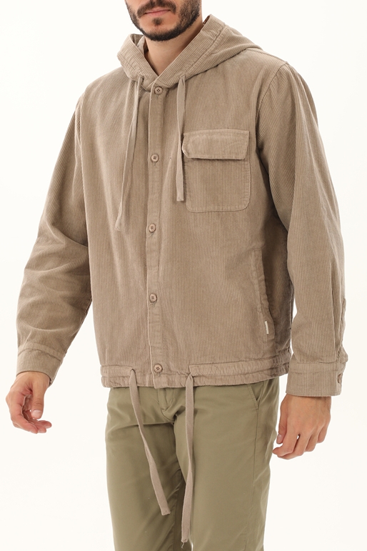 CROSSLEY-Ανδρικό κοτλέ jacket CROSSLEY vrabel velvet μπεζ
