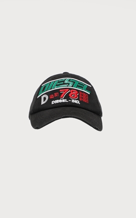 DIESEL-Ανδρικό καπέλο baseball DIESEL A00409-0QAZQ C-BRAVE HAT μαύρο
